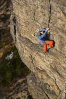 Grès de la vallée de Labské - un grimpeur