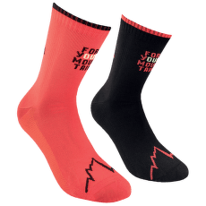 Chaussettes La Sportiva FOR YOUR MOUNTAIN SOCKS Black/Sangria