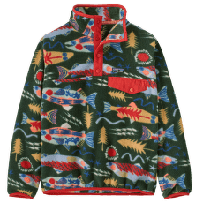 Sweat-shirt Patagonia Lightweight Synch Snap-T Pullover Kids Salmon Energy: Old Growth Green
