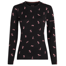 T-shirt a manches longues Icebreaker Merino 200 Oasis LS Crewe Ski Day Women BLACK/ACID PINK/AOP