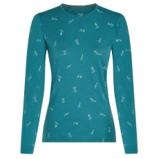 T-shirt a manches longues Icebreaker Merino 200 Oasis LS Crewe Ski Day Women TOPAZ/HYDRO/AOP