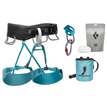 Ensemble Black Diamond MOMENTUM HARNESS Women PACKAGE Aqua Verde