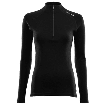 T-shirt a manches longues Aclima WarmWool Mock Neck Shirt Women Jet Black