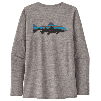 T-shirt a manches longues Patagonia Cap Cool Daily Graphic Shirt Waters Long Sleeve Women Fitz Roy Trout: Feather Grey
