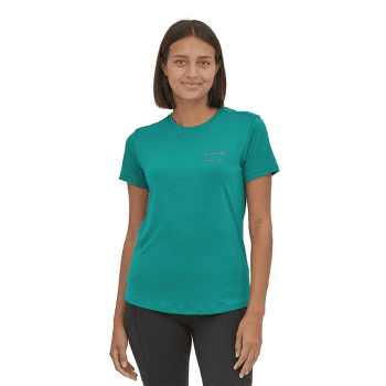 T-shirt a manches courtes Patagonia Cap Cool Merino Graphic Shirt Women Strata Stripe: Cascade Green