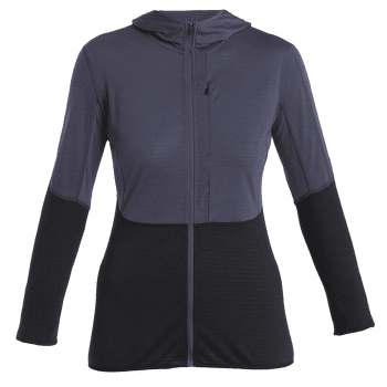 Sweat-shirt Icebreaker Merino Blend 200 RealFleece™ Descender LS Zip Hoodie Women GRAPHITE/BLACK/CB