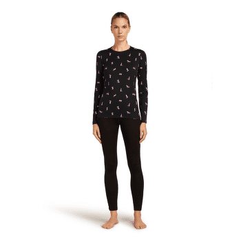 T-shirt a manches longues Icebreaker Merino 200 Oasis LS Crewe Ski Day Women TOPAZ/HYDRO/AOP