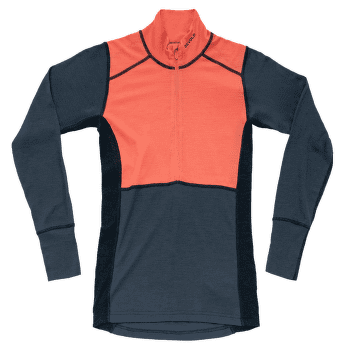 T-shirt a manches longues Devold Lauparen Merino 190 Zip Neck Women 121C CORAL/NIGHT/INK