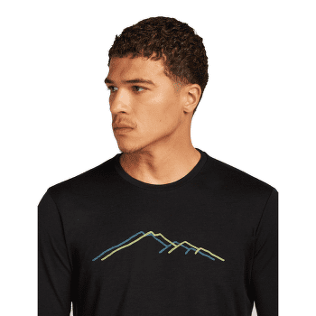 T-shirt a manches longues Icebreaker Merino 150 Tech Lite LS Tee Rainer Ridge Men BLACK