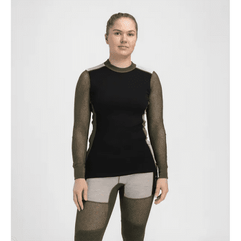 T-shirt a manches longues Aclima WoolNet Hiking Crew Neck Women Fudge / Dill / Olive Night