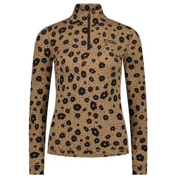 T-shirt a manches longues Mons Royale Cascade Merino Flex 1/4 Zip Long Sleeve Women Aoraki Lily Toffee