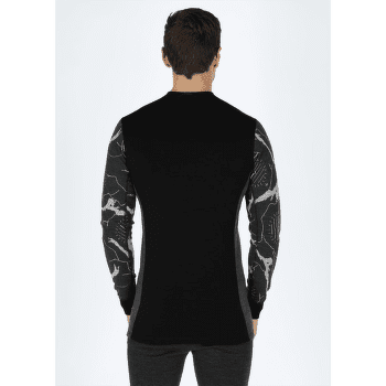 T-shirt a manches longues Aclima Lars Monsen Femunden crewneck Men Jet Black/Marengo/Femunden Dark