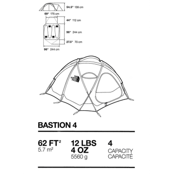 Tente The North Face BASTION 4 SUMMIT GOLD/ASPHALT GREY