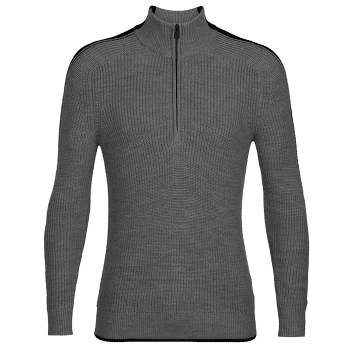 Pull (fermeture 3/4) Icebreaker Lodge LS Half Zip Sweater Men Gritstone HTHR/Black