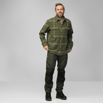 Chemises a manches longues Fjällräven Övik Twill Shirt Men Autumn Leaf-Dark Navy