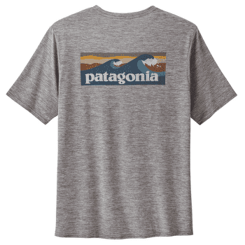 T-shirt a manches courtes Patagonia Cap Cool Daily Graphic Shirt - Waters Boardshort Logo Abalone Blue: Feather Grey