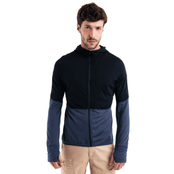 Sweat-shirt Icebreaker Merino 200 Realfleece™ Descender LS  Zip Hoodie Men BLACK/GRAPHITE/CB