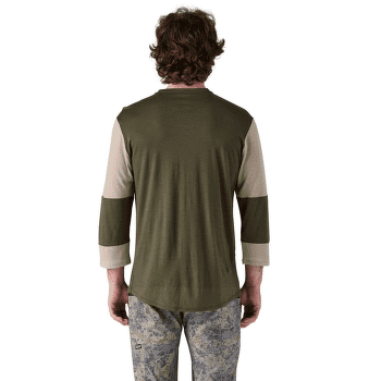 T-shirt a manches courtes Patagonia Merino 3/4 Sleeve Bike Jersey Men Pine Needle Green