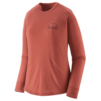 T-shirt a manches longues Patagonia Long-Sleeved Cap Cool Merino Blend Graphic Shirt Women Imagine Moon: Potters Red