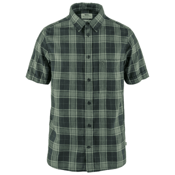 Chemises a manches courtes Fjällräven Övik Travel Shirt SS Men Dark Navy-Patina Green