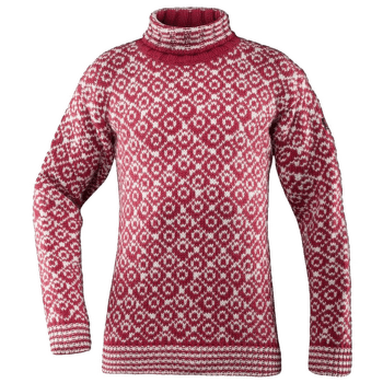 Pull Devold Svalbard Sweater High Neck Men 207A HINDBERRY/OFFWHITE