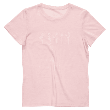 T-shirt a manches courtes Devold Classic Flowers Tee Women 150A CHALK PINK