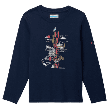 T-shirt a manches longues Columbia Dobson Pass™ Long Sleeve Graphic Tee Boys Collegiate Navy, Hike On 467