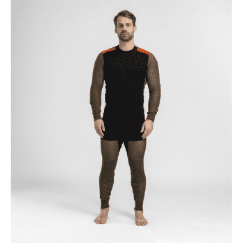 T-shirt a manches longues Aclima WoolNet Hiking Crew Neck shirt Men Jet Black/Tarmac/Gold Flame