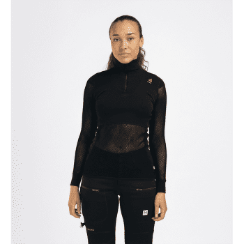 T-shirt a manches longues Aclima WoolNet Polo W/Zip Women Jet Black