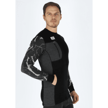 T-shirt a manches longues Aclima Lars Monsen Femunden crewneck Men Jet Black/Marengo/Femunden Dark