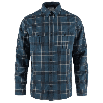 Chemises a manches longues Fjällräven Övik Travel Shirt LS Men Indigo Blue-Dark Navy