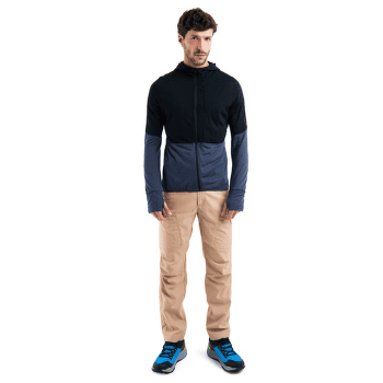 Sweat-shirt Icebreaker Merino 200 Realfleece™ Descender LS  Zip Hoodie Men BLACK/GRAPHITE/CB