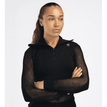 T-shirt a manches longues Aclima WoolNet Polo W/Zip Women Jet Black