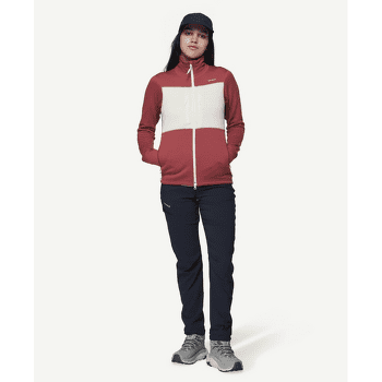 Sweat-shirt Devold Egga Grid Merino Jacket Women 753B  MARSALA/RAW WHITE
