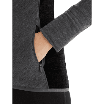 Pull Icebreaker Descender LS Zip Hood Women Jet HTHR/Black