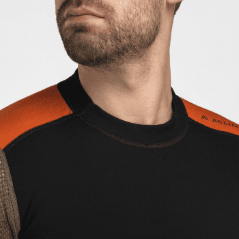 T-shirt a manches longues Aclima WoolNet Hiking Crew Neck shirt Men Jet Black/Tarmac/Gold Flame