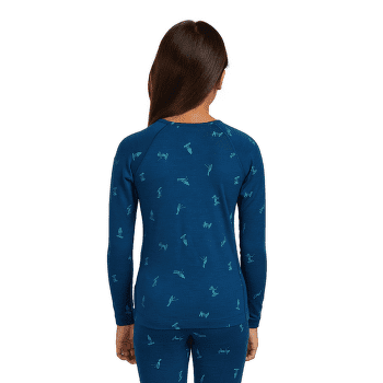 T-shirt a manches longues Icebreaker Merino 200 Oasis LS Crewe Snow Day Kids ATLANTIS/TOPAZ/AOP