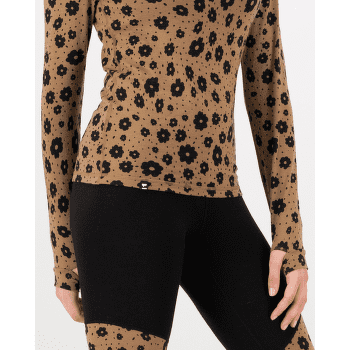 T-shirt a manches longues Mons Royale Cascade Merino Base Layer Mock Neck Long Sleeve Women Aoraki Lily Toffee