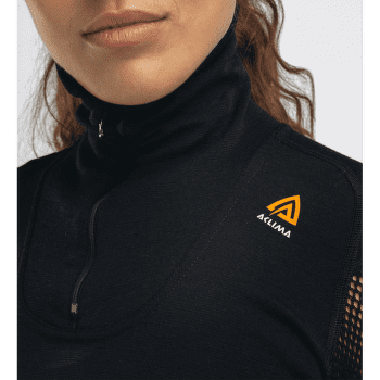 T-shirt a manches longues Aclima WoolNet Polo W/Zip Women Jet Black