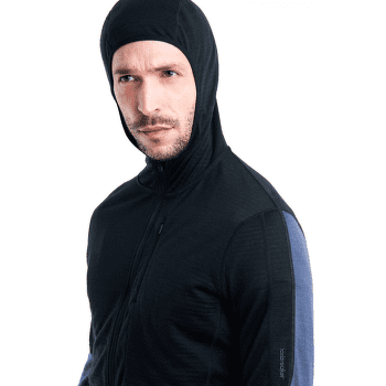 Sweat-shirt Icebreaker Merino 200 Realfleece™ Descender LS  Zip Hoodie Men BLACK/GRAPHITE/CB