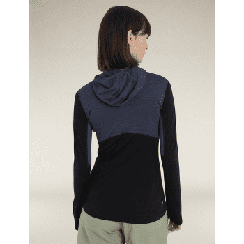 Sweat-shirt Icebreaker Merino Blend 200 RealFleece™ Descender LS Zip Hoodie Women GRAPHITE/BLACK/CB