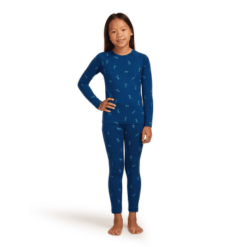 T-shirt a manches longues Icebreaker Merino 200 Oasis LS Crewe Snow Day Kids ATLANTIS/TOPAZ/AOP