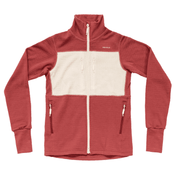Sweat-shirt Devold Egga Grid Merino Jacket Women 753B  MARSALA/RAW WHITE