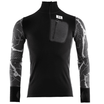 Pull (fermeture 3/4) Aclima Lars Monsen Femunden Polo Jet Black/Marengo/Femunden Dark