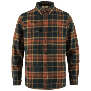 Chemises a manches longues Fjällräven Övik Twill Shirt Men Autumn Leaf-Dark Navy