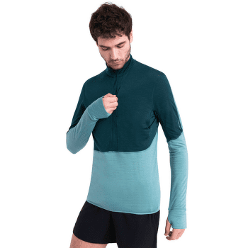 Sweat-shirt Icebreaker Merino 200 Realfleece™ Descender LS Half Zip Men BLACK/GRAPHITE/CB