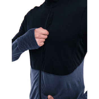 Sweat-shirt Icebreaker Merino 200 Realfleece™ Descender LS  Zip Hoodie Men BLACK/GRAPHITE/CB
