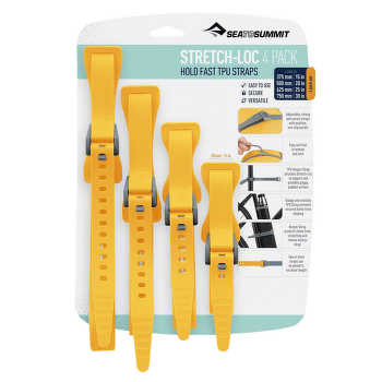 Sangle de sécurité Sea to Summit Stretch-Loc Set - All Sizes 20mm 4 Pack Yellow (YW)