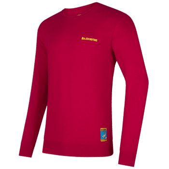 T-shirt a manches longues La Sportiva CLIMBING ON THE MOON Sweatshirt Men Fucsia/Giallo