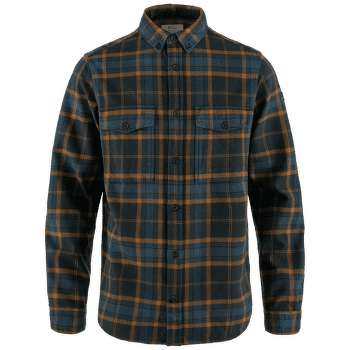 Chemises a manches longues Fjällräven Övik Twill Shirt Men Dark Navy-Chestnut
